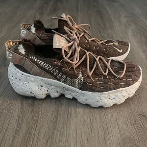 Brown space hippie Nike shoes